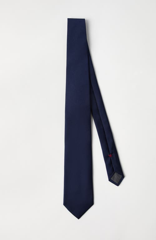 Brunello Cucinelli Silk Twill Tie In Azure