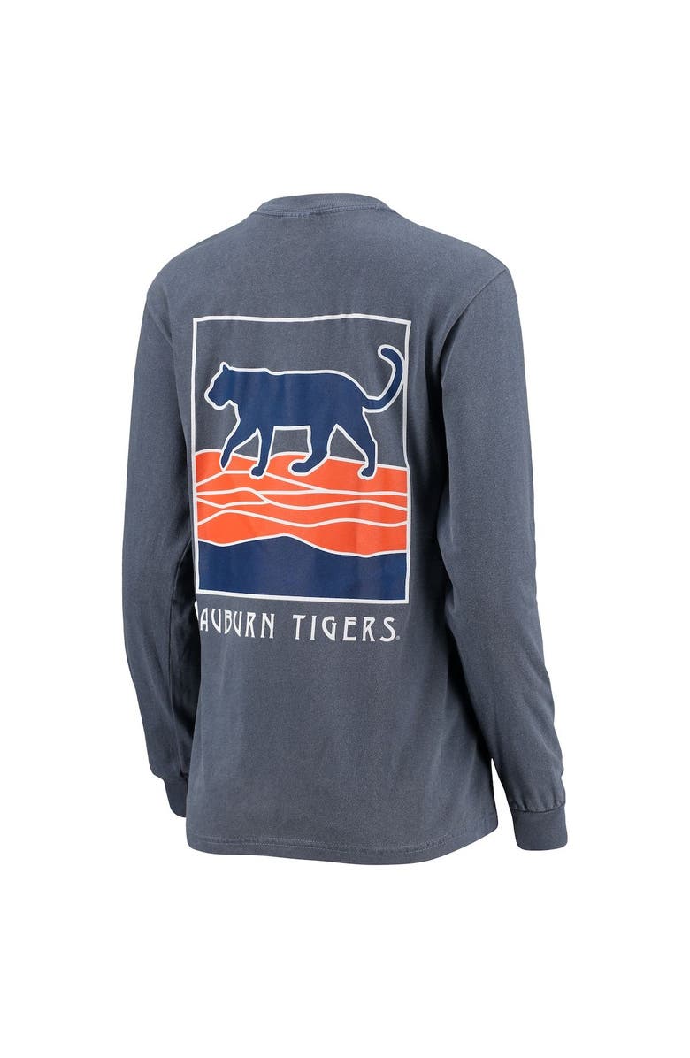 SUMMIT SPORTSWEAR Women's Navy Auburn Tigers Comfort Colors Mascot Art Oversized Long Sleeve T-Shirt, Alternate, color, 