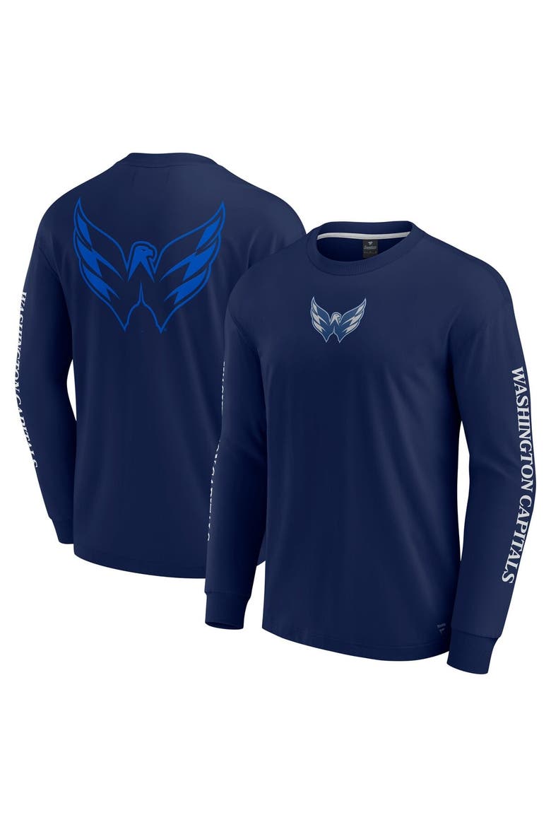 Men's Fanatics Navy Washington Capitals Elements Strive Long Sleeve T-Shirt, Alternate, color, Navy