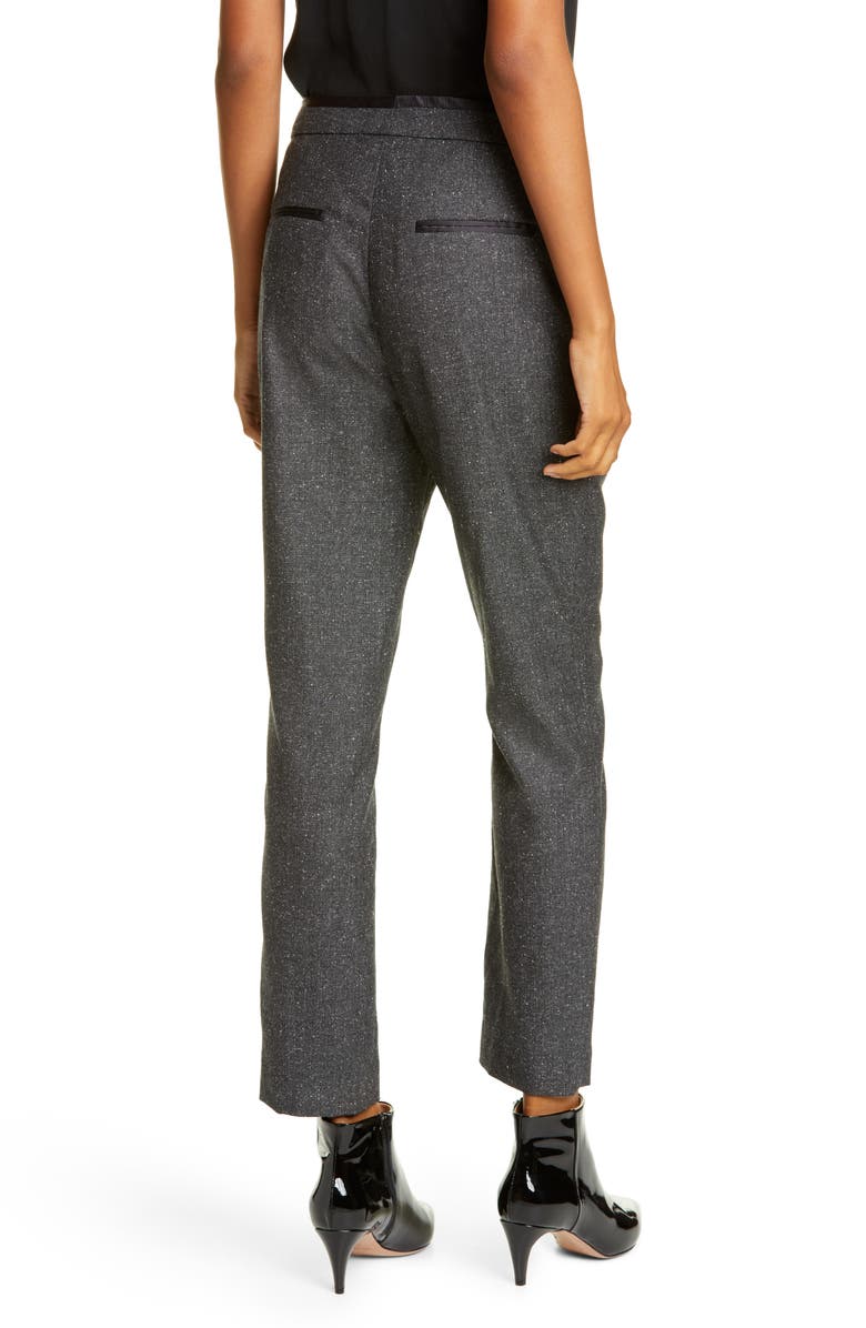 Tailored by Rebecca Taylor Herringbone Wool & Silk Ankle Pants, Alternate, color, 