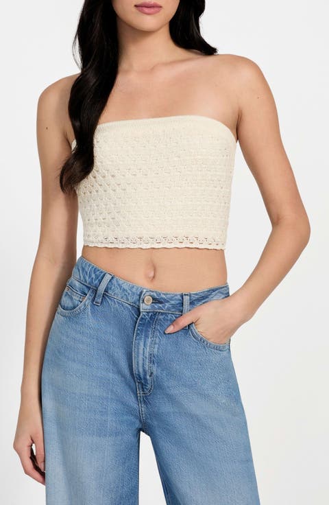 Luca Strapless Crop Knit Tube Top