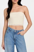 GUESS Luca Strapless Crop Knit Tube Top