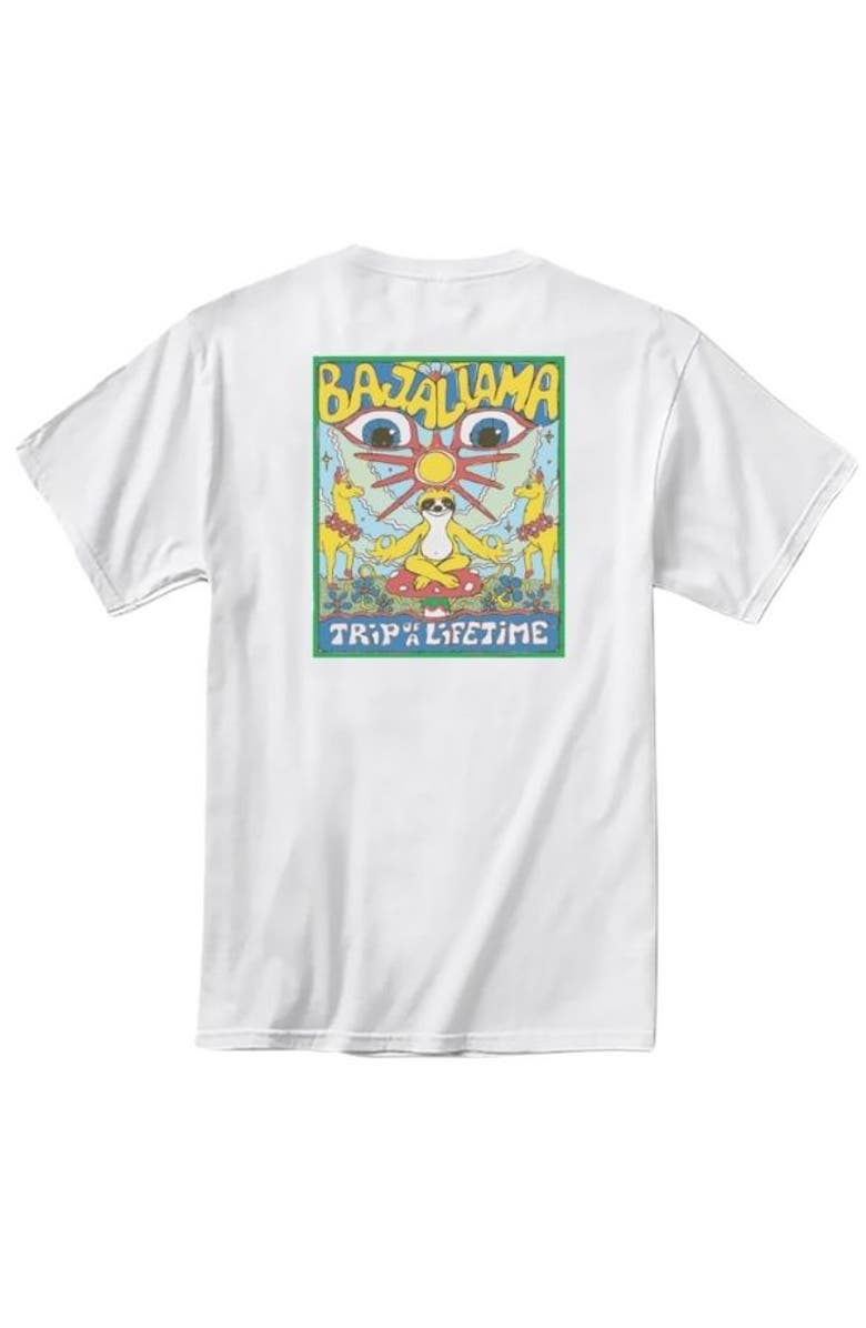 Baja Llama PEACE SLOTH - PRIMO GRAPHIC TEE, Main, color, White