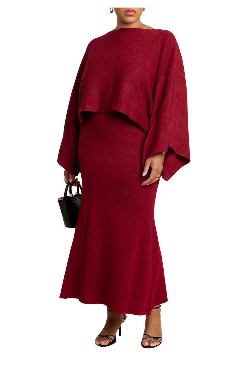 Sweater Maxi Skirt, Main, color, RUMBA RED