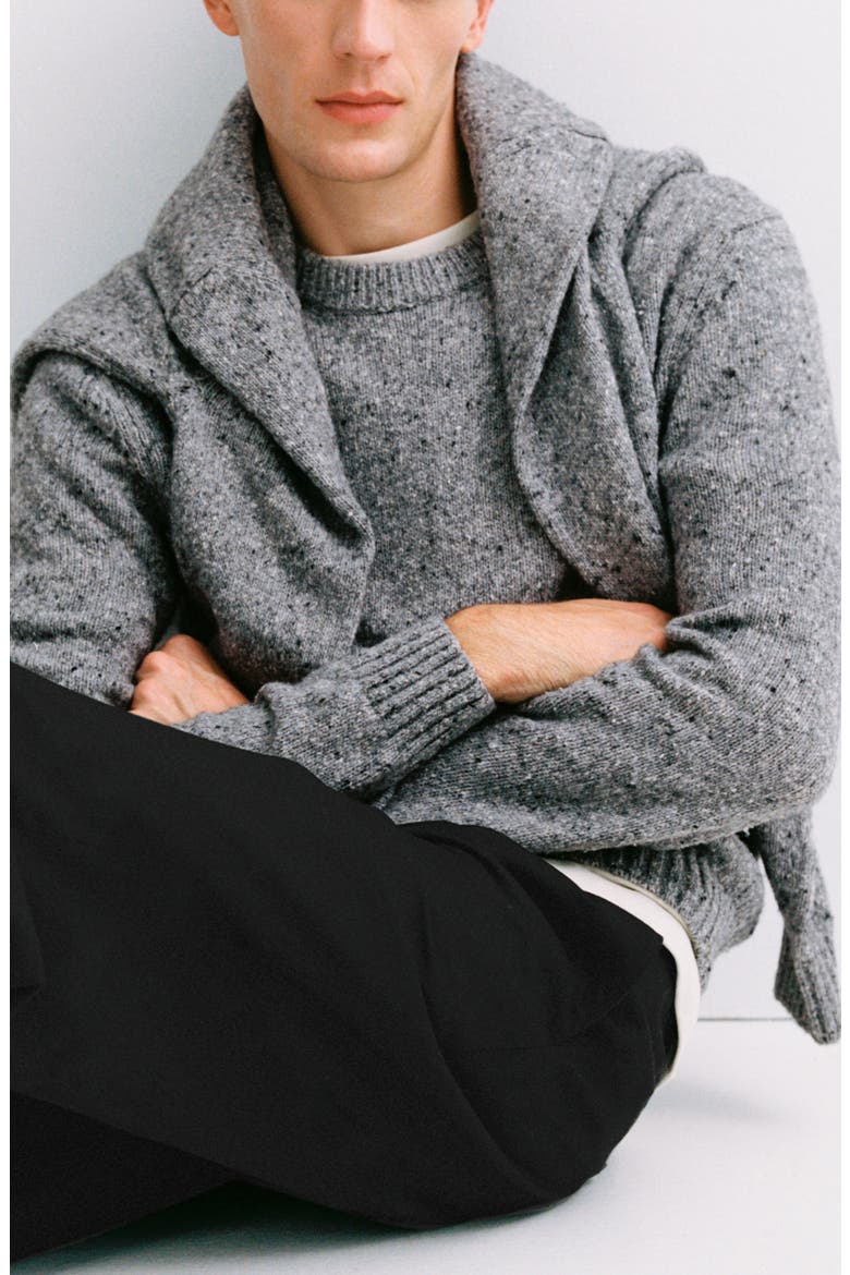 Nep Crewneck Sweater, Alternate, color, MEDIUM HEATHER GREY