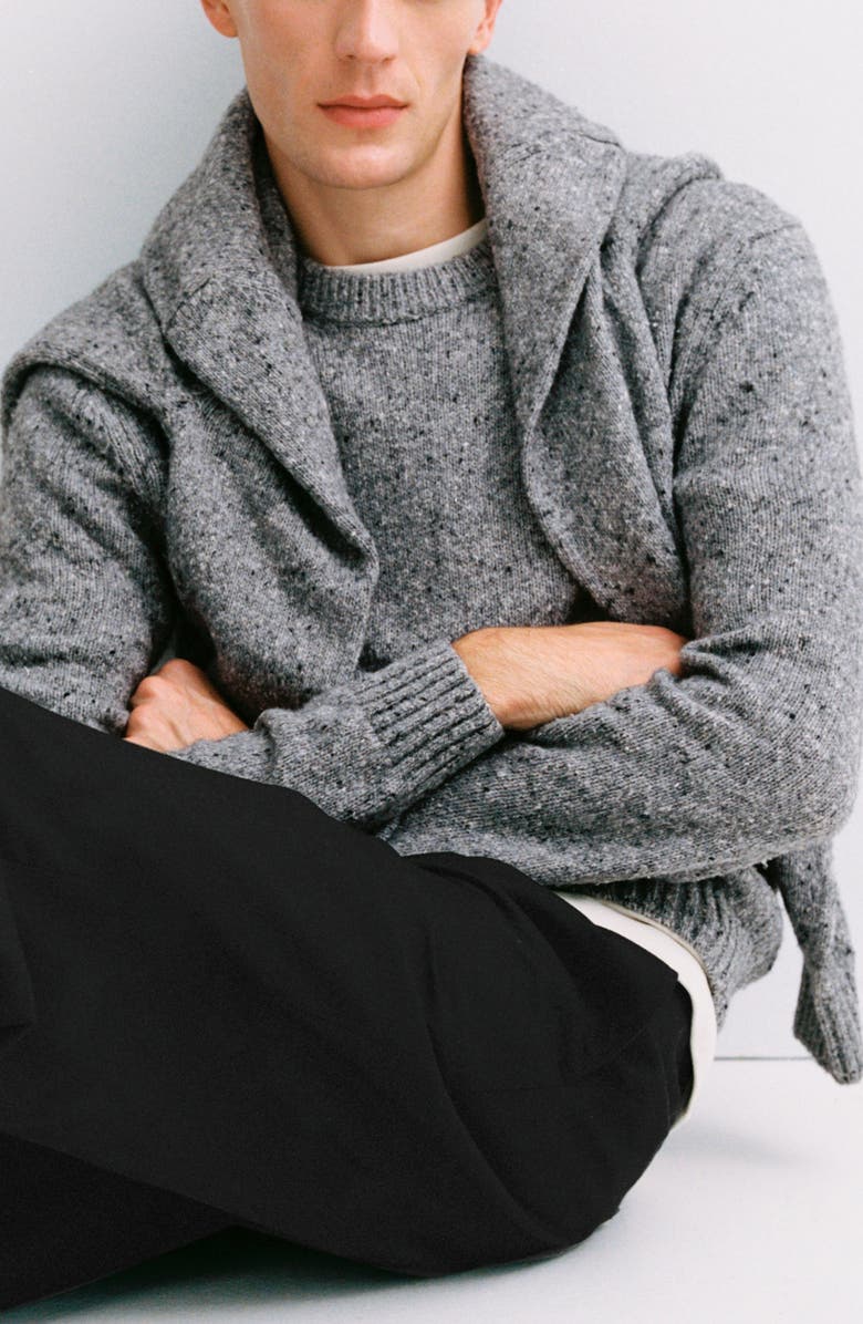 MANGO Nep Crewneck Sweater, Alternate, color,