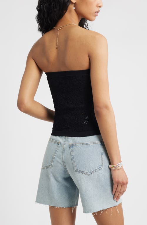 Bp. Textured Floral Tube Top In Black