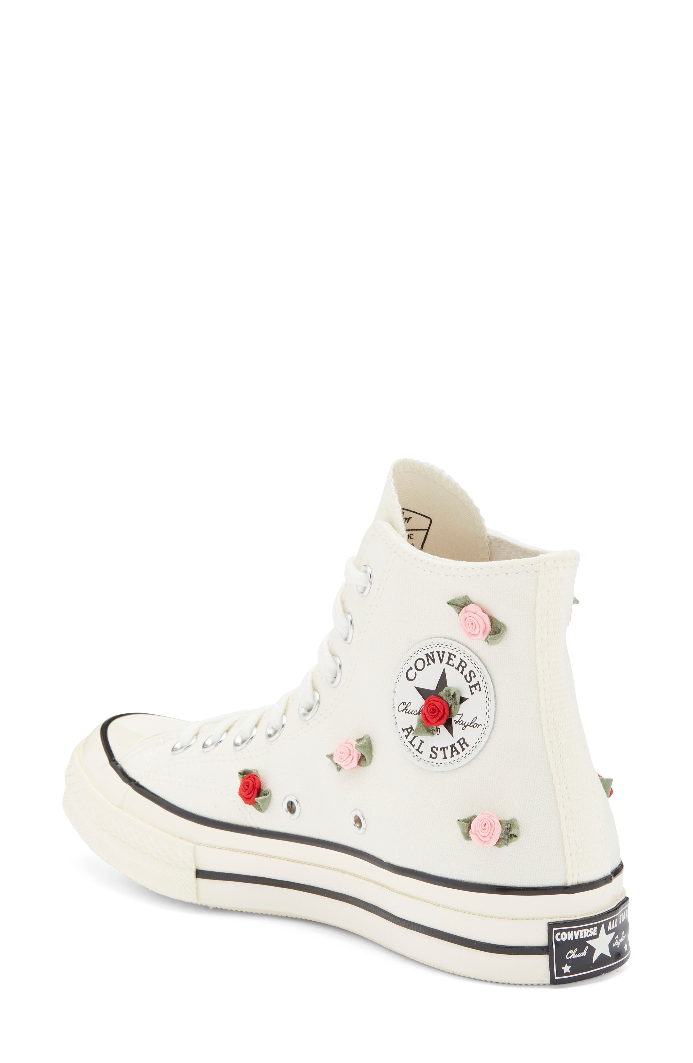 Converse Chuck 70 Hi High Top Sneaker, Alternate, color, Egret/ Red/ Lt Jellyfish