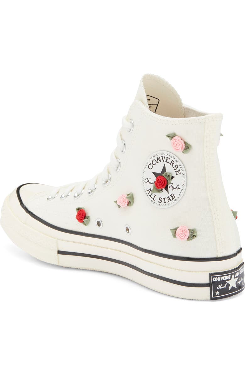 Converse Chuck 70 Hi High Top Sneaker, Alternate, color, Egret/ Red/ Lt Jellyfish