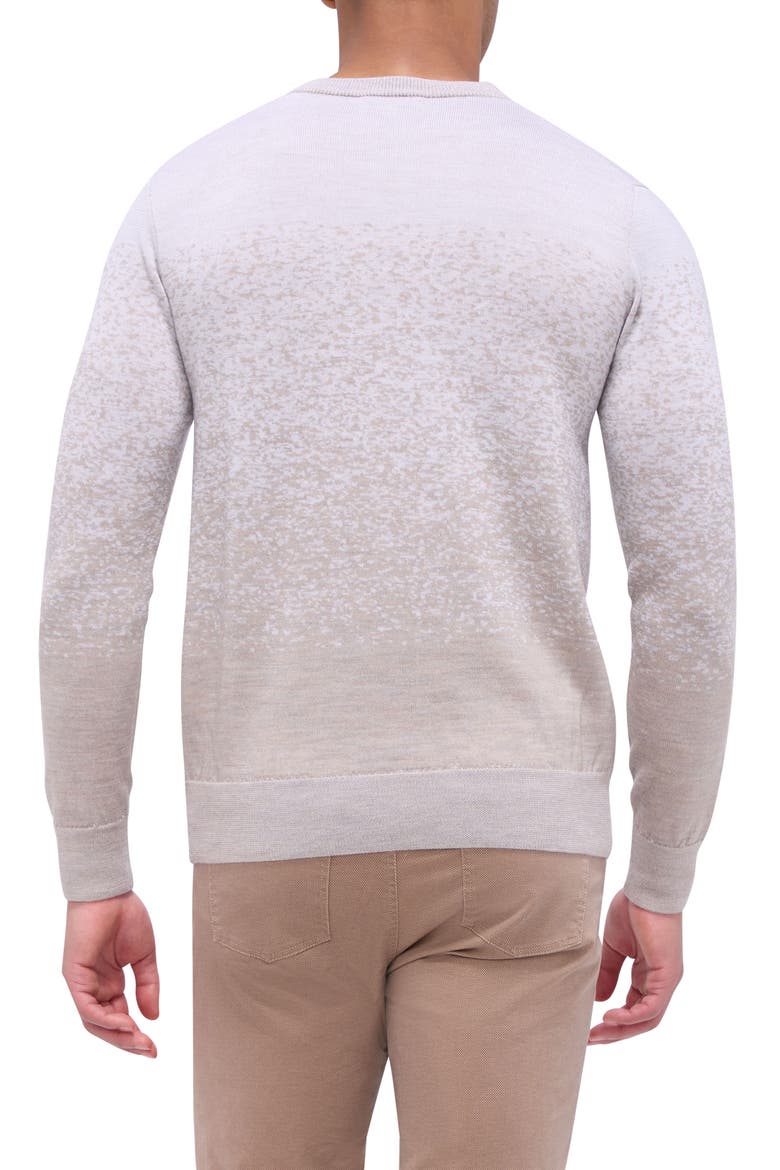 Pattern Crewneck Merino Wool Sweater, Alternate, color, CHALK