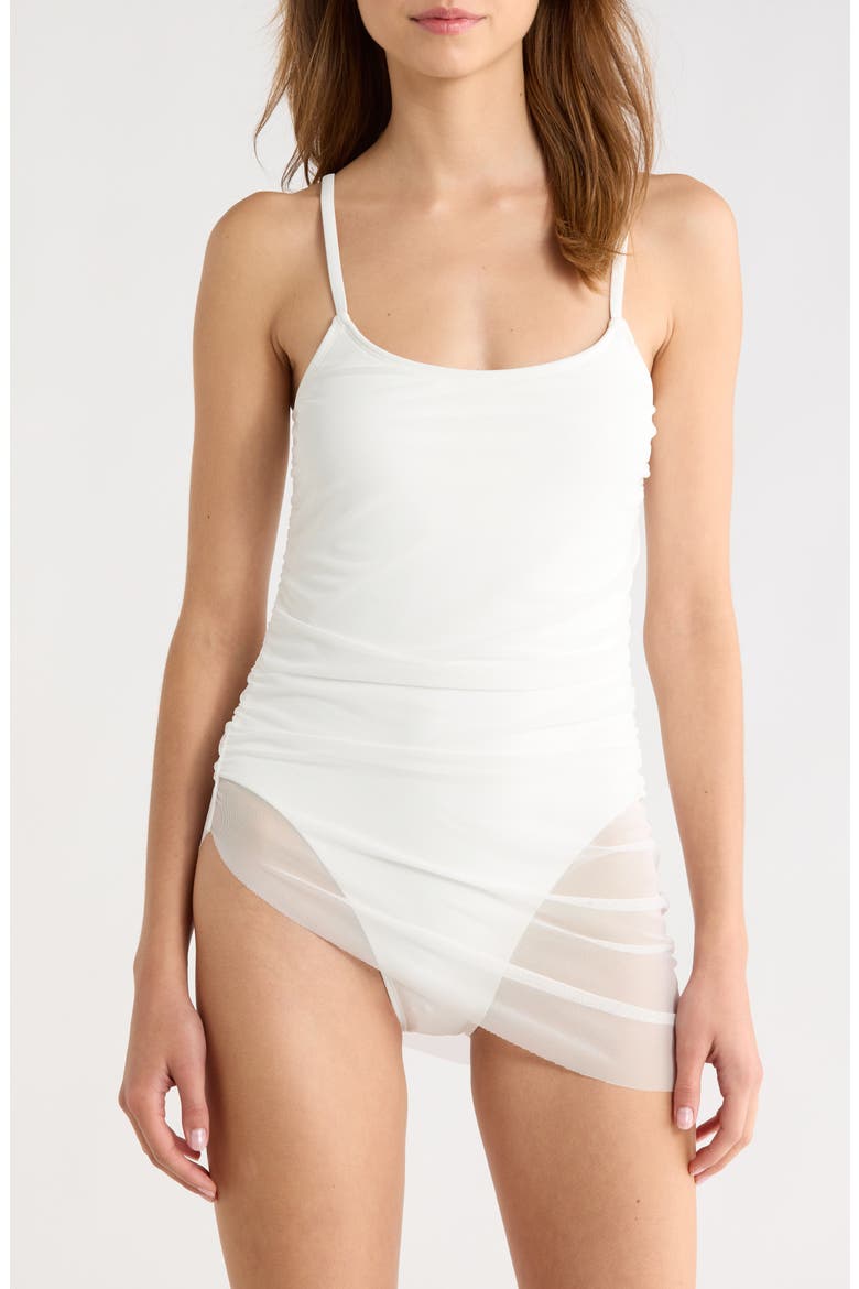 Amaris One-Piece Overlay Swimsuit, Main, color, IVORY SOLID