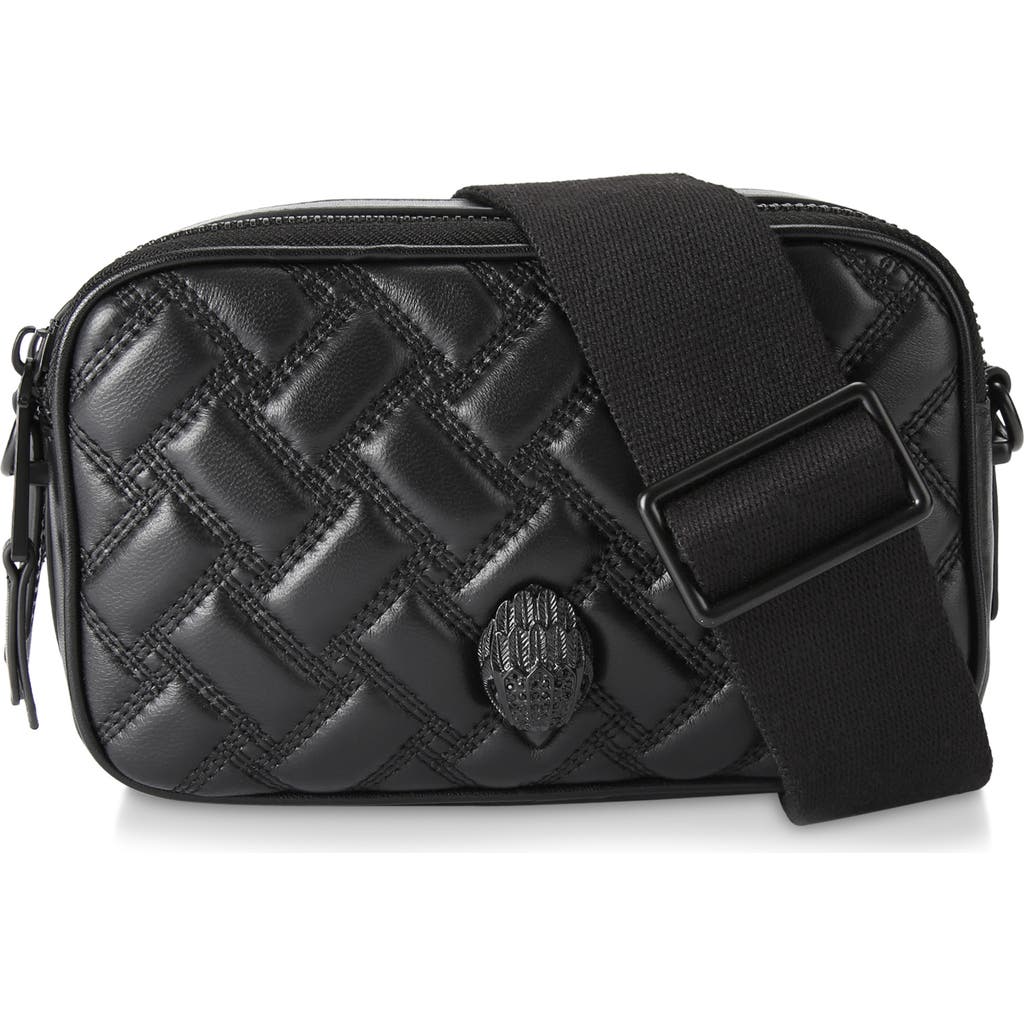 Kurt Geiger Womens Black Kensington Quilted Leather Camera Bag In Black