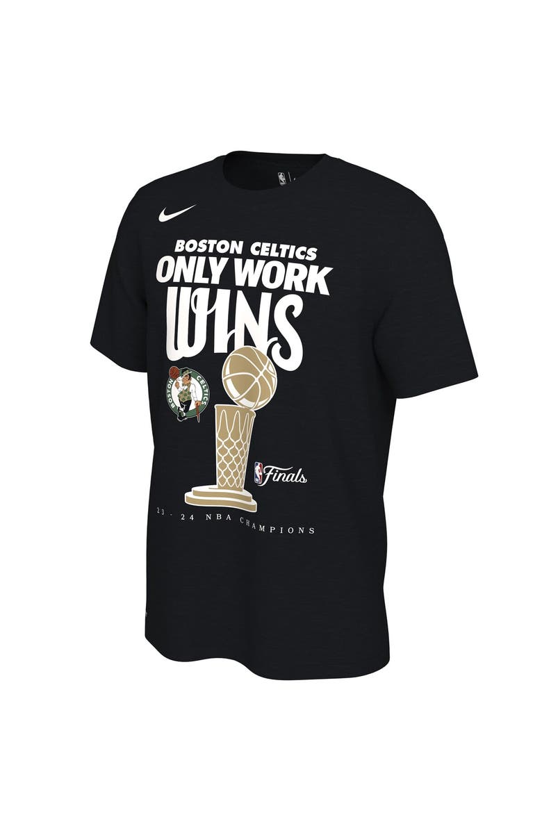 Nike Men's Nike Black Boston Celtics 2024 NBA Finals Champions Celebration Trophy T-Shirt, Alternate, color, Black