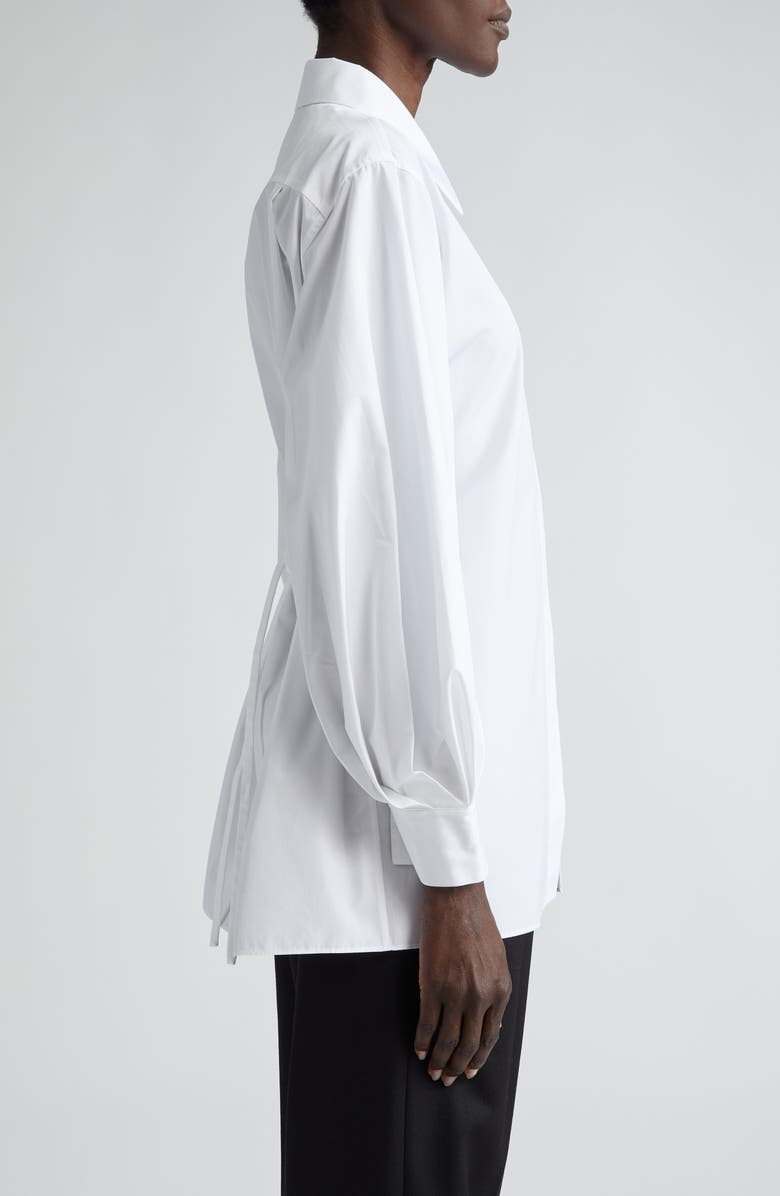 Lafayette 148 New York Oversize Tie Back Cotton Poplin Button-Up Shirt, Alternate, color, 