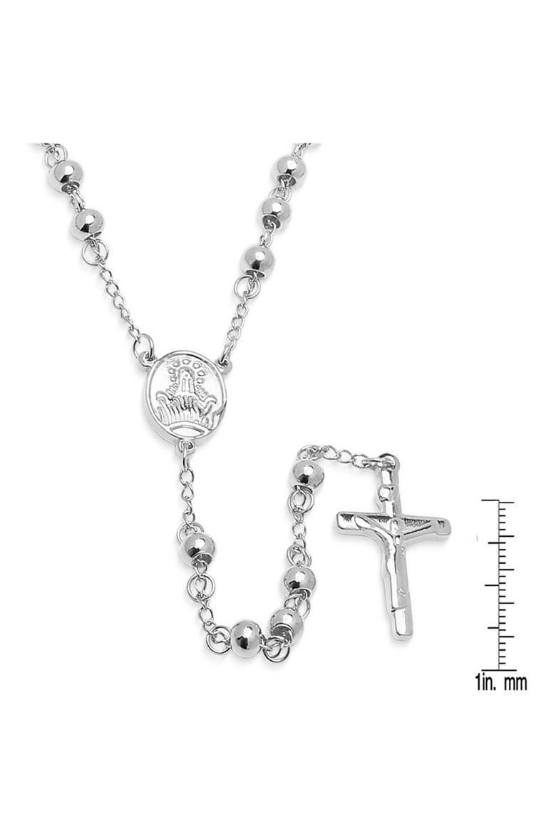 Stainless Steel Rosary Necklace, Alternate, color, SILVER