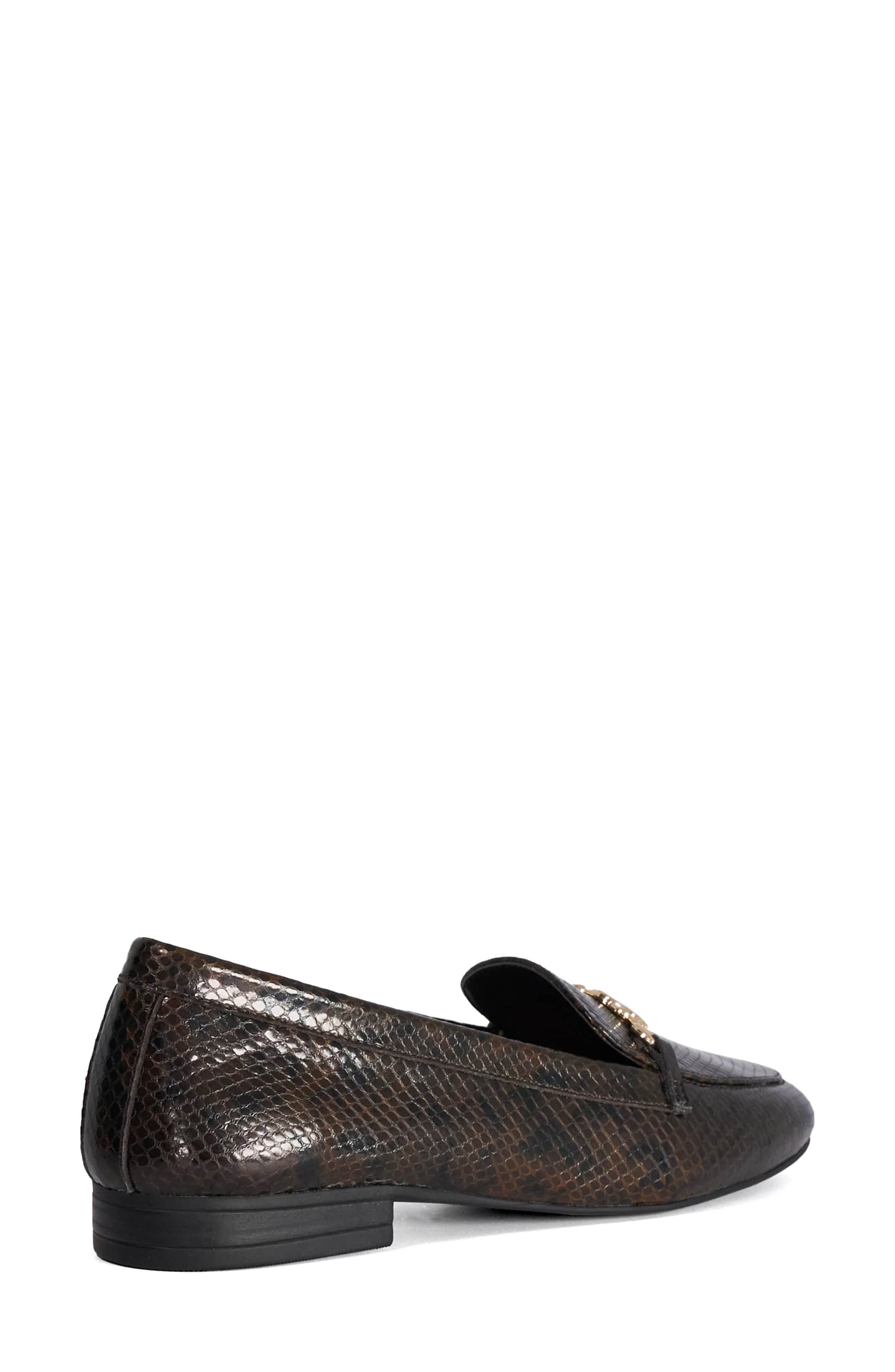 Gearing Snake Embossed Loafer, Alternate, color, BROWN