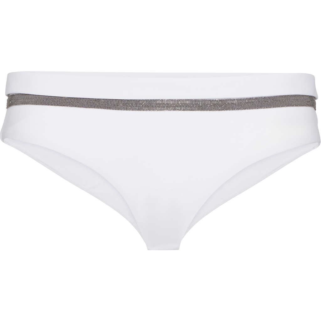 Brunello Cucinelli Bikini Bottom With Monili In White