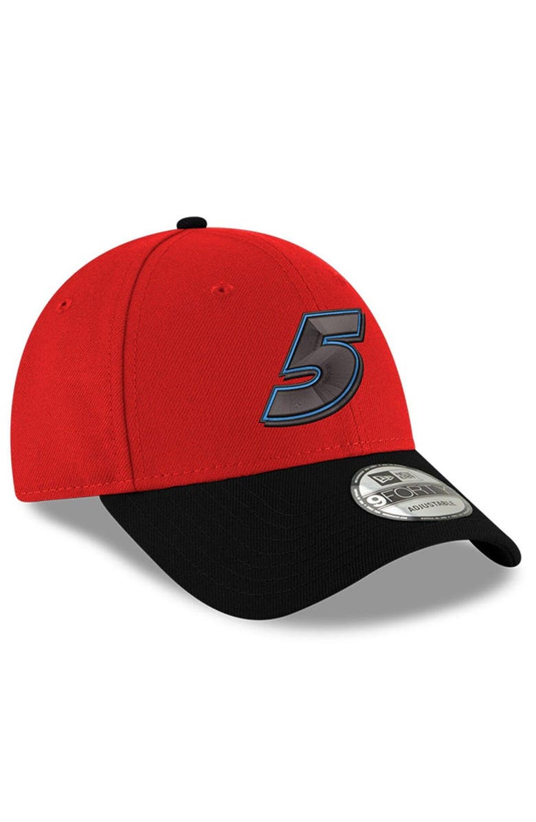 New Era Men's New Era Scarlet/Black Kyle Larson 9FORTY Snapback Adjustable Hat, Alternate, color, Scarlet