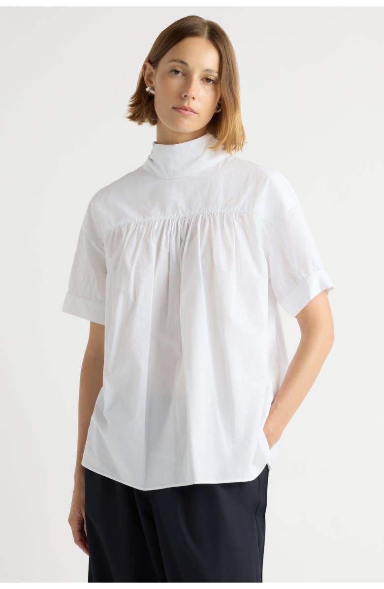 Modern Citizen Bronte Foldover Scarf-Neck Tunic Top, Alternate, color, White