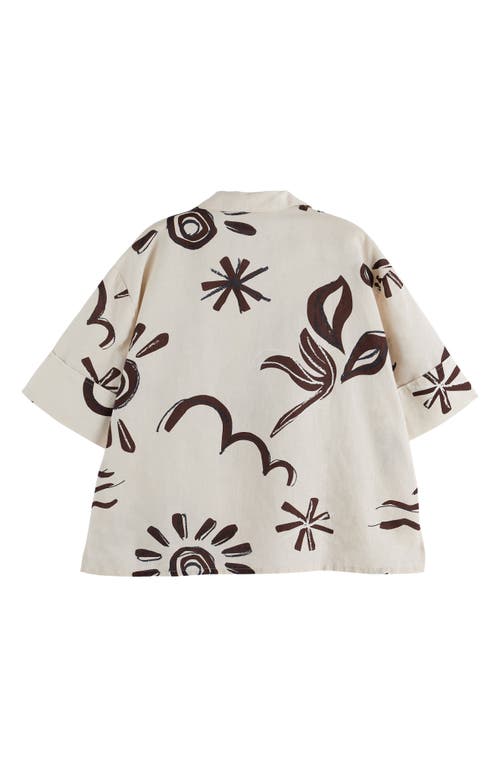 Scotch & Soda Floral-print Shirt In Inky Sun Linen