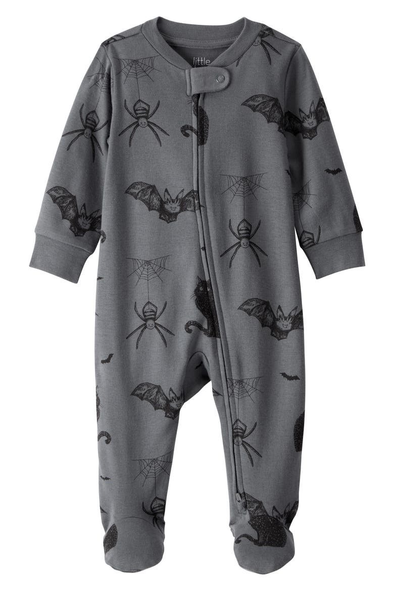 Print Organic Cotton One-Piece Pajamas, Main, color, LP SPOOKY