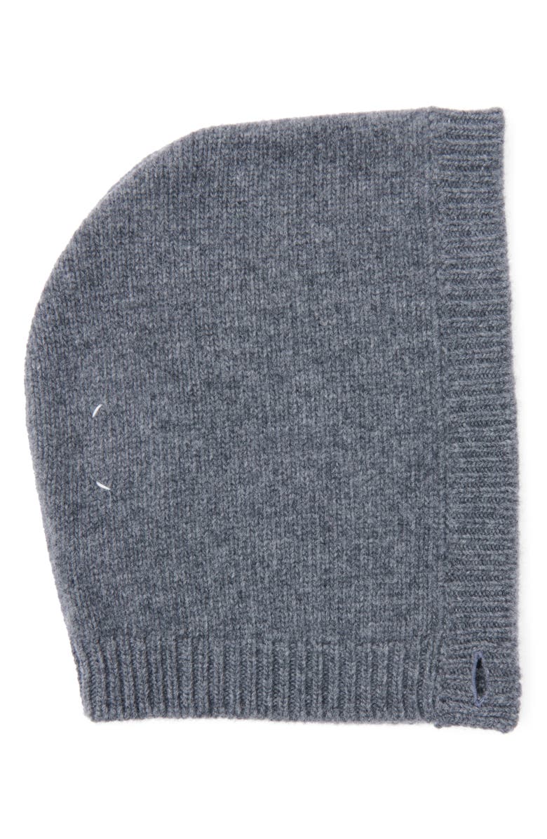 Maison Margiela Button Virgin Wool Knit Hood, Main, color, Dark Grey