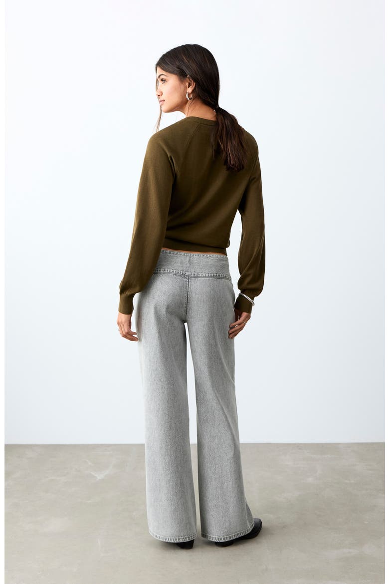 Low Rise Wide Leg Jeans, Alternate, color, DENIM GREY