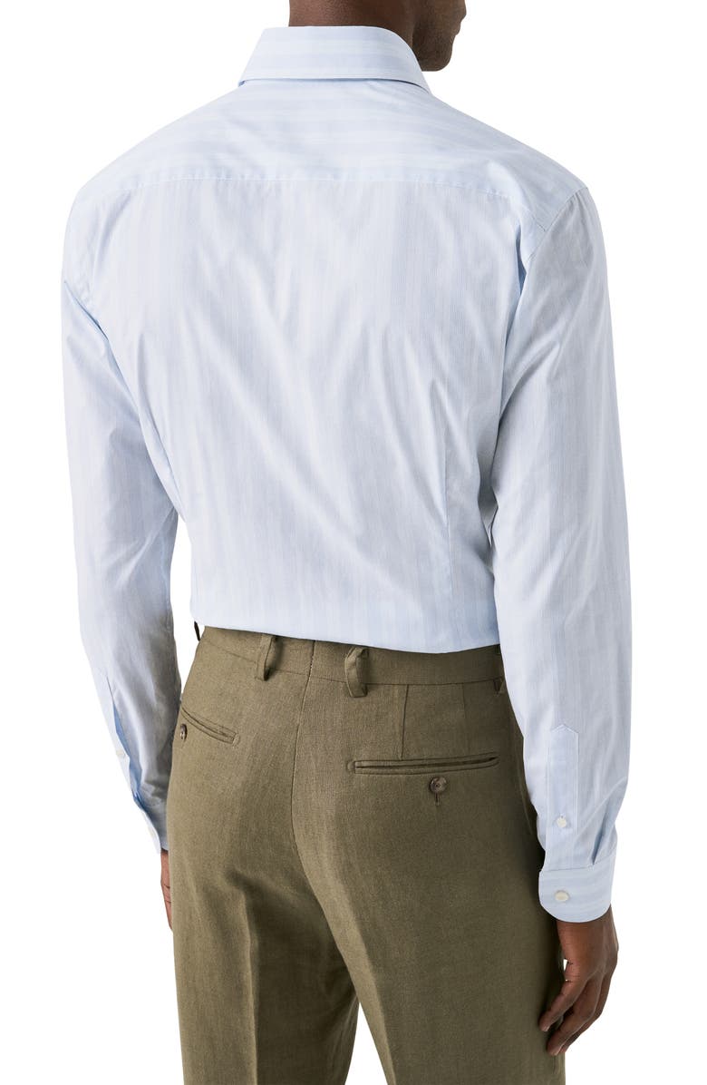 Eton Contemporray Fit Multi Stripe Poplin Dress Dress, Alternate, color, Medium Blue