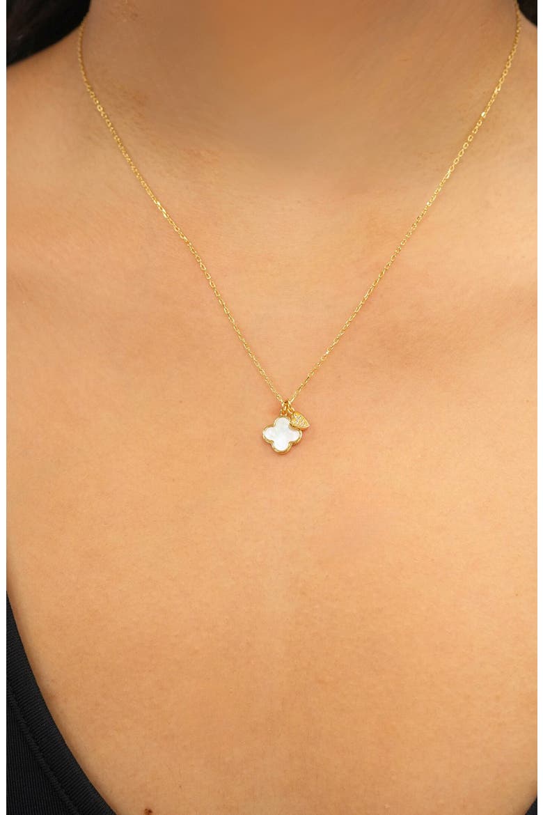 Clover & Heart Pendant Necklace, Alternate, color, GOLD
