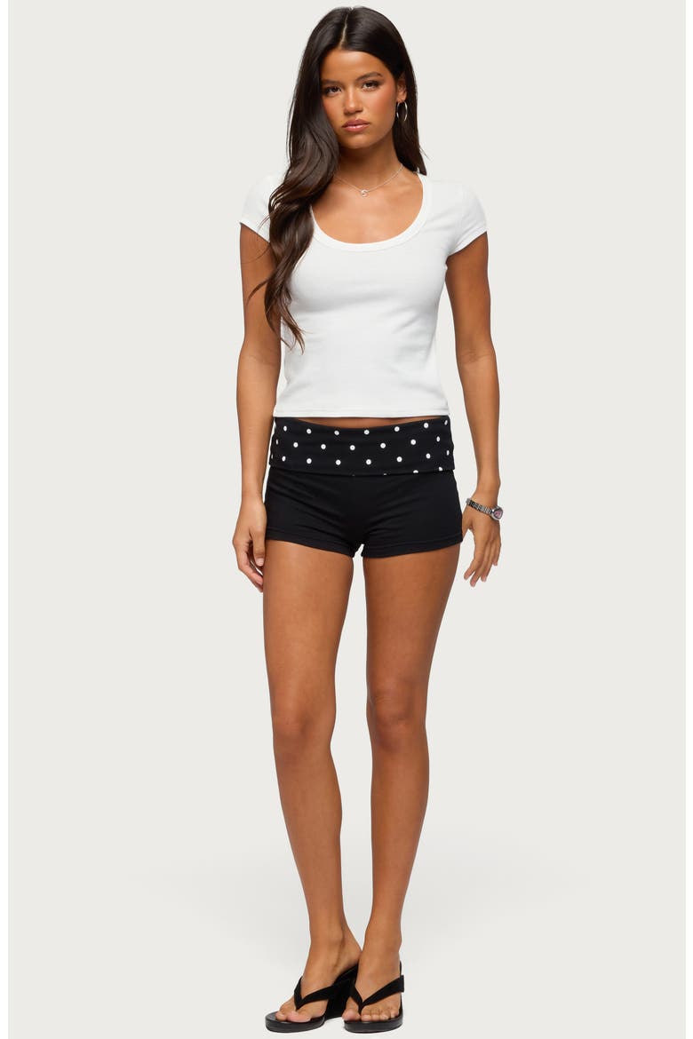 Pamela Scoop Neck Rib T-Shirt, Alternate, color, CREAM