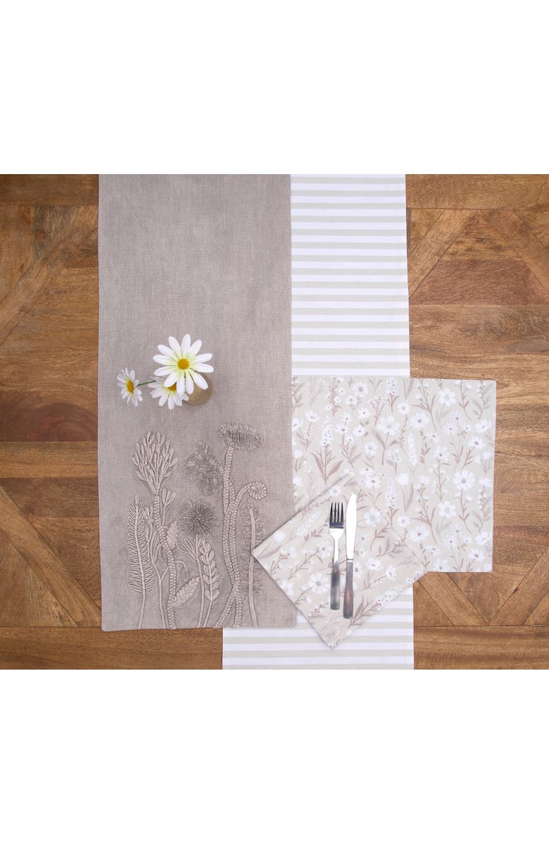 C&F Home Natural Botanical 100% Cotton Graphic Print Table Runner 14" x 72", Alternate, color, Brown