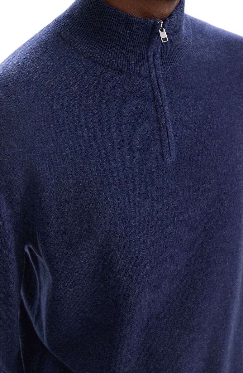 Theory Hilles Quarter Zip Cashmere Sweater, Alternate, color, Baltic Melange