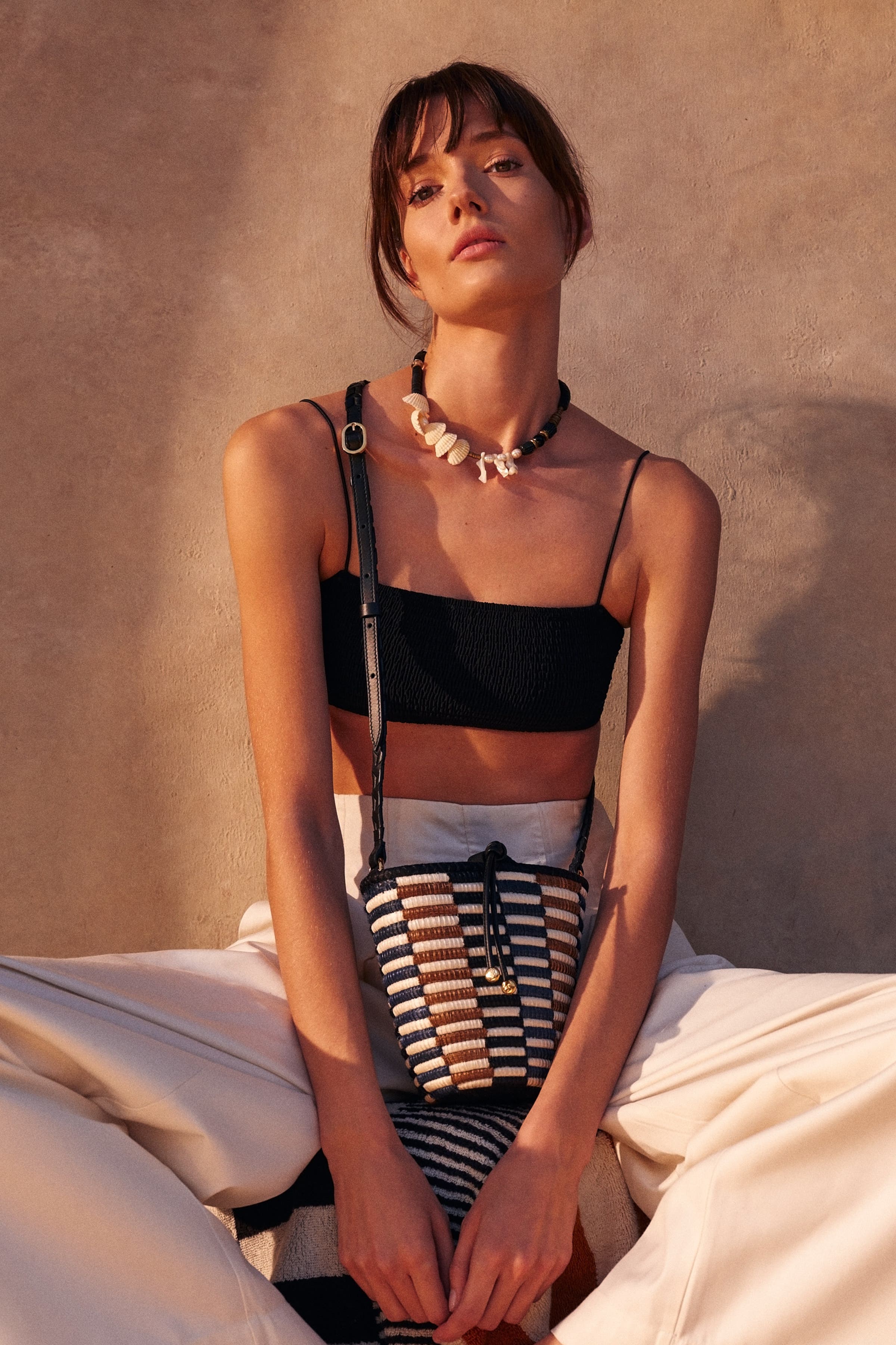 Cesta Collective Mini Fan Whipstitch Crossbody Basket Bag, Alternate, color, 