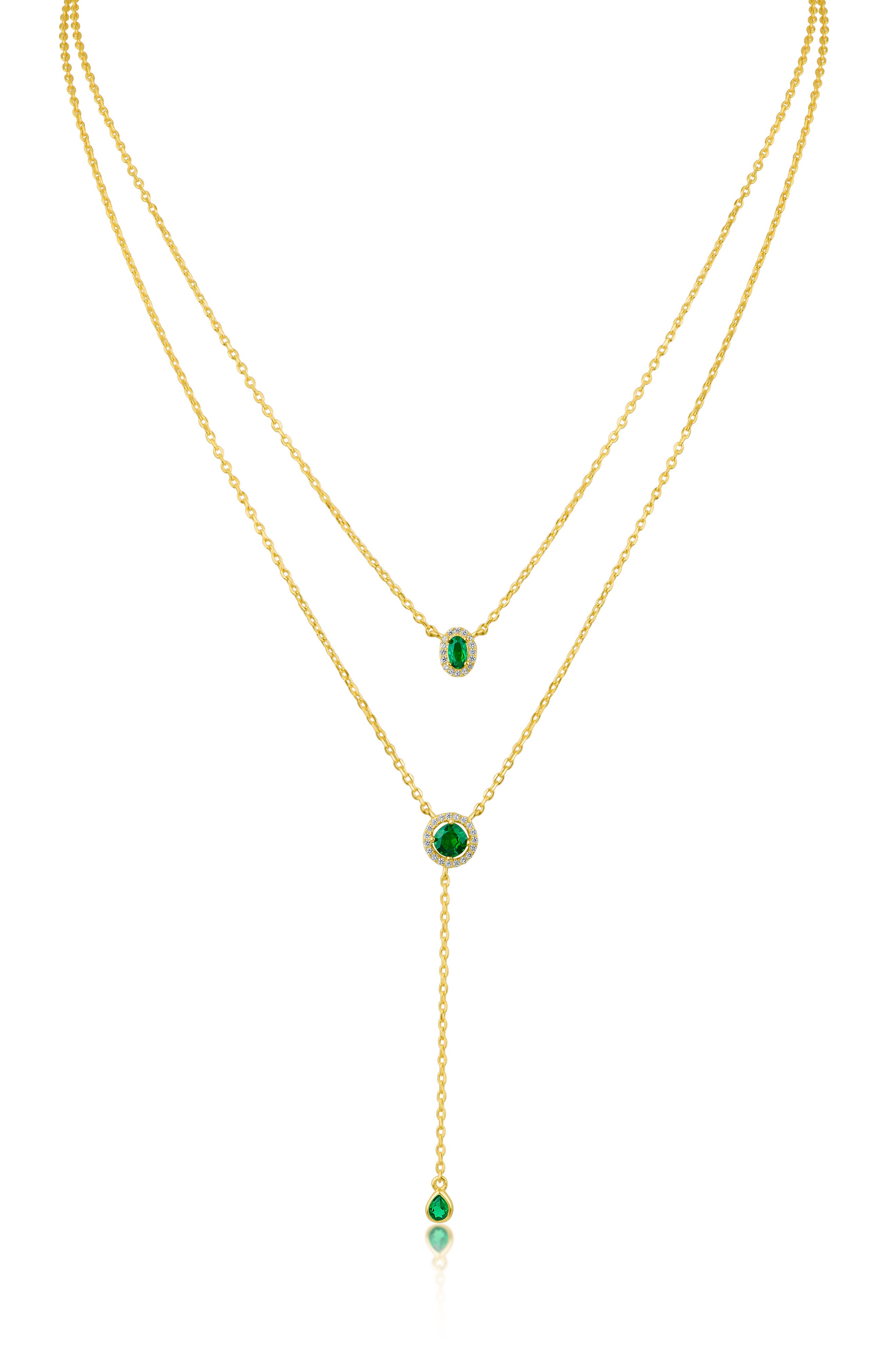 CZ by Kenneth Jay Lane Cubic Zirconia Layered Y-Necklace