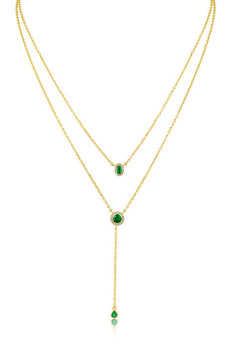 Cubic Zirconia Layered Y-Necklace