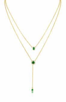 CZ by Kenneth Jay Lane Cubic Zirconia Layered Y-Necklace