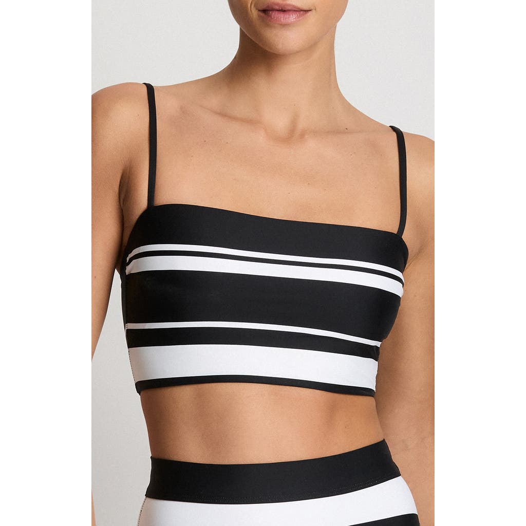 Ralph Lauren Lauren Stripe Longline Bikini Top In Multi