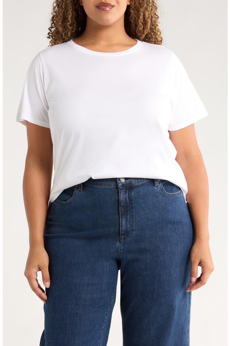 Crewneck Organic Cotton T-Shirt, Main, color, WHITE