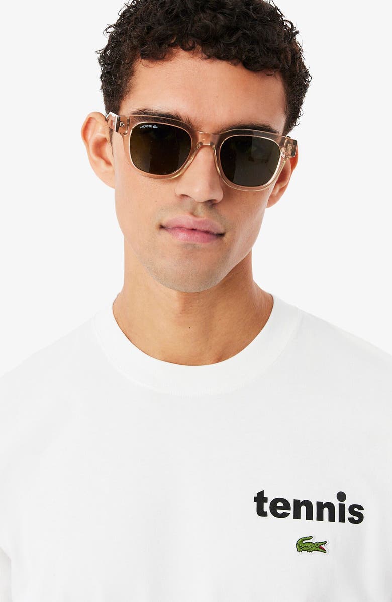 Lacoste Classic Fit Turtle Graphic T-Shirt, Alternate, color, Flour