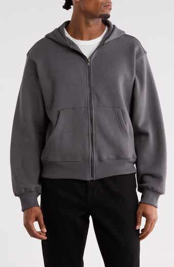 Cropped Fleece Zip Hoodie