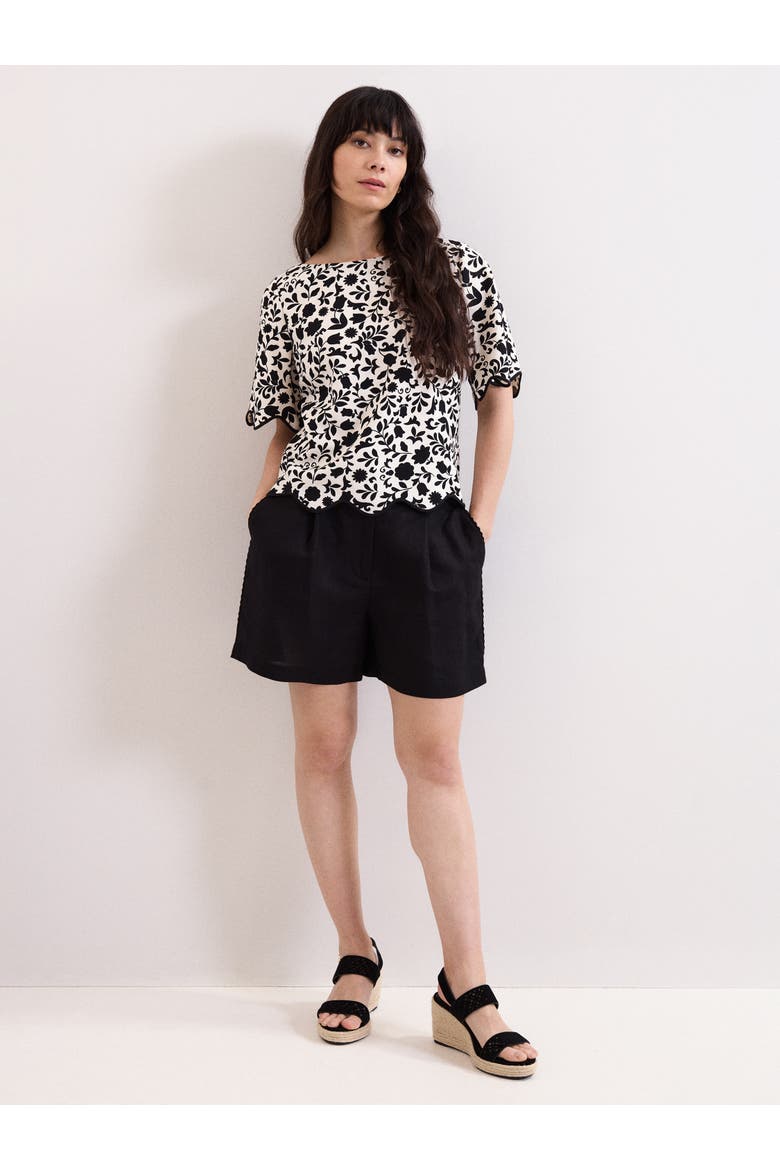 Abi Printed Top, Alternate, color, Black/Ivory