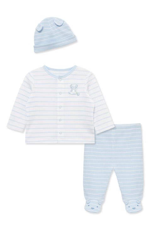 3-Piece Rib Cardigan, Joggers & Cap Set (Baby)