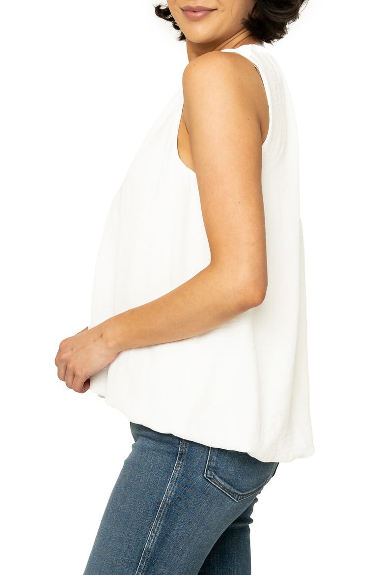 Sleeveless Bubble HemTop, Alternate, color, WHITE
