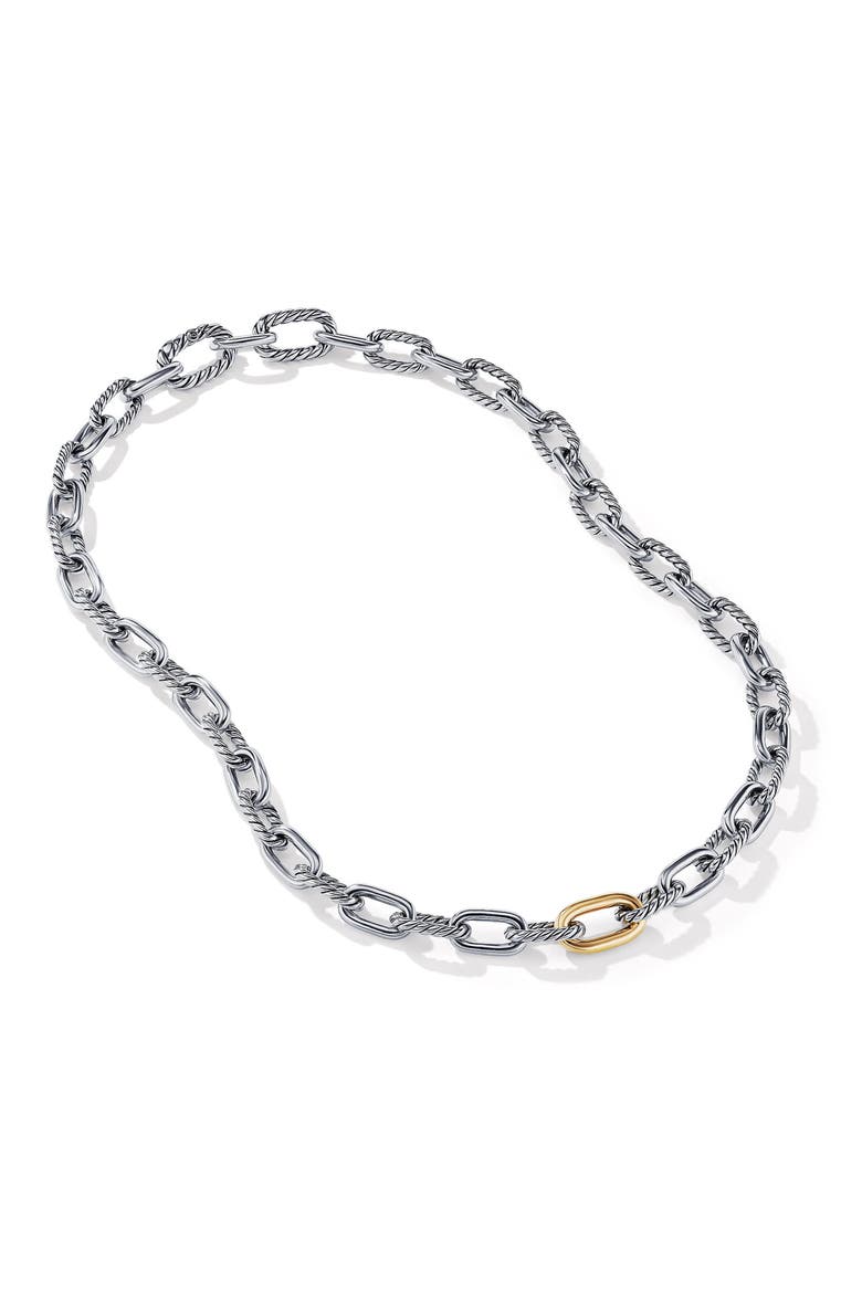 DY Madison® Chain Necklace in Sterling Silver with 18K Gold, 8.5mm, Alternate, color, SILVER/YELLOW GOLD