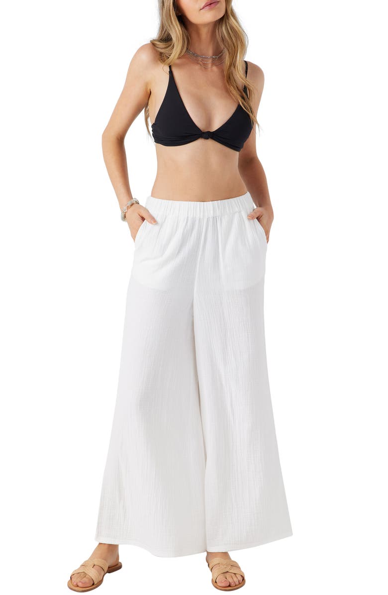 O'Neill Caralee Double Gauze Wide Leg Cover-Up Pants, Alternate, color,