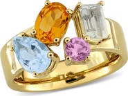 Julianna B. Gemstone Multi-Shape Open Ring Sterling Silver
