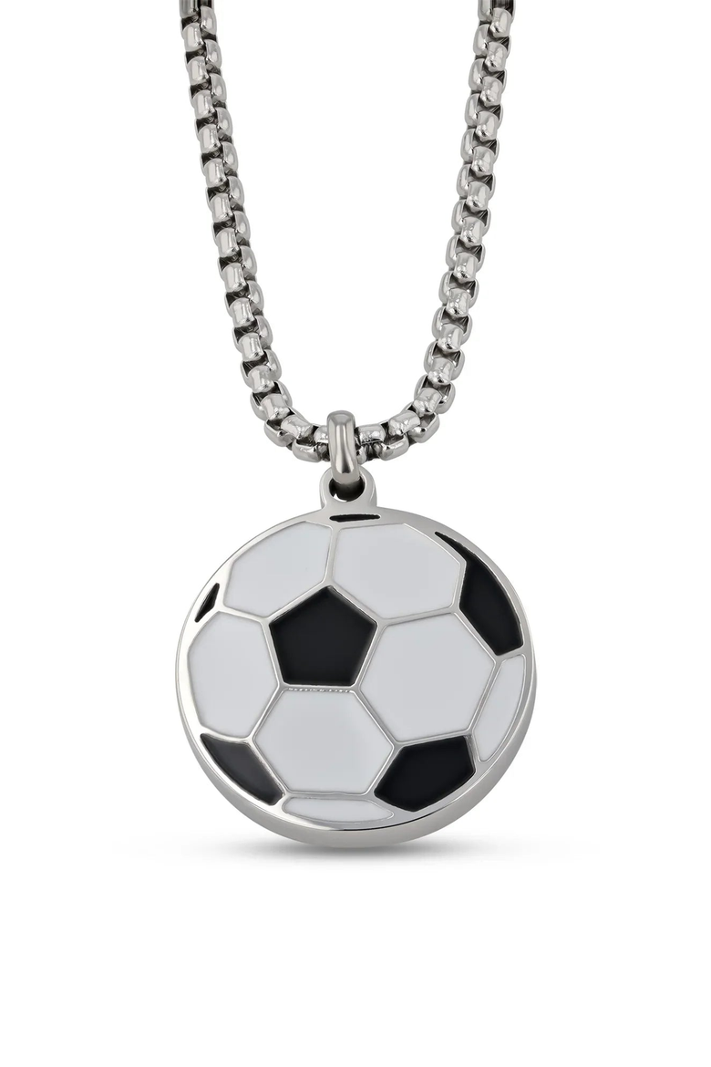 Stainless Steel Soccer Pendant Necklace with Chain, Main, color, Soccer Ball / 18in