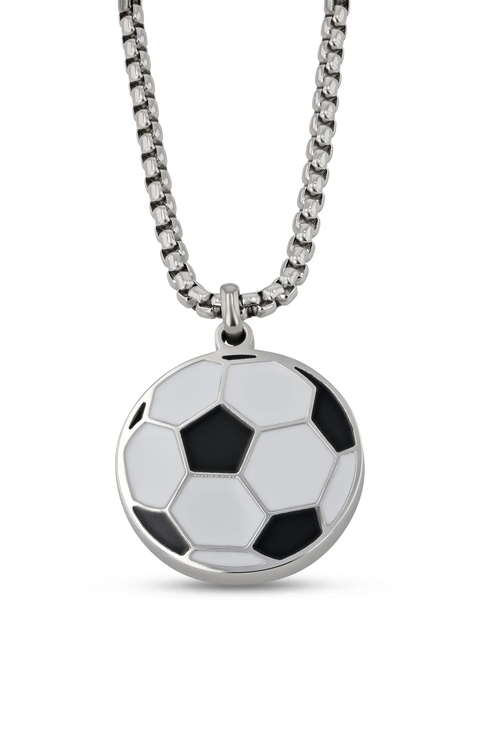 Stainless Steel Soccer Pendant Necklace with Chain