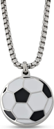 Larson Jewelers Stainless Steel Soccer Pendant Necklace with Chain