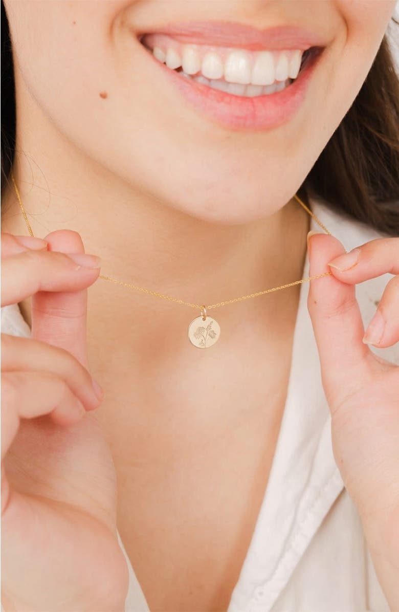 MADE BY MARY November Birth Flower Necklace, Alternate, color, Gold Filled